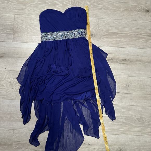 Y2K Vtg Sz 5 Strapless Waist Fairy Prom Party sequin dress Grunge Whimsy - Picture 5 of 7